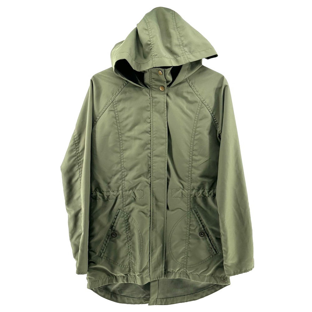 O'NEILL Gayle Windbreaker Jacket Washed ARMY GREEN Hooded Utility Parka XS